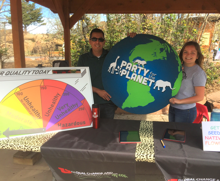 Raul Ochoa (left) and Mikala Jordan (right) at the Hogle Zoo for Party for the Planet eventon April 20, 2019. "